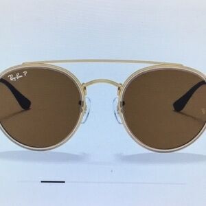 Ray-Ban Gold and Brown Sunglasses